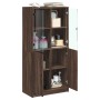 Aparador alto con puertas madera roble marrón 68x37x142 cm de vidaXL, Aparadores - Ref: Foro24-3295870, Precio: 127,72 €, Des...