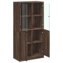 Aparador alto con puertas madera roble marrón 68x37x142 cm de vidaXL, Aparadores - Ref: Foro24-3295870, Precio: 127,72 €, Des...