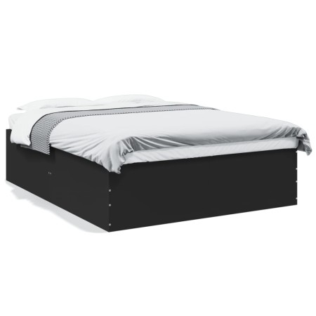 Estructura de cama madera de ingeniería negra 150x200 cm de vidaXL, Camas y somieres - Ref: Foro24-3280917, Precio: 152,99 €,...