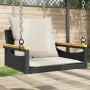 Banco columpio con cojines ratán sintético negro 63x62x40 cm de vidaXL, Bancos de jardín - Ref: Foro24-368164, Precio: 84,99 ...