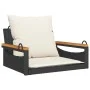 Banco columpio con cojines ratán sintético negro 63x62x40 cm de vidaXL, Bancos de jardín - Ref: Foro24-368164, Precio: 84,99 ...
