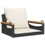 Banco columpio con cojines ratán sintético negro 63x62x40 cm de vidaXL, Bancos de jardín - Ref: Foro24-368164, Precio: 79,94 ...