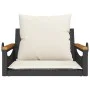 Banco columpio con cojines ratán sintético negro 63x62x40 cm de vidaXL, Bancos de jardín - Ref: Foro24-368164, Precio: 84,99 ...