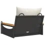 Banco columpio con cojines ratán sintético negro 63x62x40 cm de vidaXL, Bancos de jardín - Ref: Foro24-368164, Precio: 84,99 ...