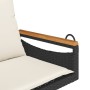 Banco columpio con cojines ratán sintético negro 63x62x40 cm de vidaXL, Bancos de jardín - Ref: Foro24-368164, Precio: 79,94 ...