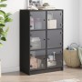 Aparador alto con puertas madera ingeniería negro 68x37x109 cm de vidaXL, Aparadores - Ref: Foro24-3295851, Precio: 116,20 €,...