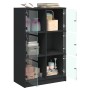 Aparador alto con puertas madera ingeniería negro 68x37x109 cm de vidaXL, Aparadores - Ref: Foro24-3295851, Precio: 116,20 €,...