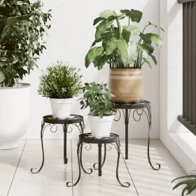 Soportes para plantas 3 uds cerámica negro y blanco de vidaXL, Soportes para macetas - Ref: Foro24-4003395, Precio: 81,64 €, ...