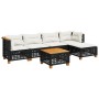 Set de sofás de jardín 6 piezas y cojines ratán sintético negro de vidaXL, Conjuntos de jardín - Ref: Foro24-3261794, Precio:...