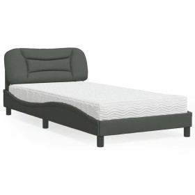 Cama con colchón tela gris oscuro 100x200 cm de vidaXL, Camas y somieres - Ref: Foro24-3208514, Precio: 284,79 €, Descuento: %
