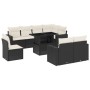 Set de sofás de jardín 8 piezas y cojines ratán sintético negro de vidaXL, Conjuntos de jardín - Ref: Foro24-3267406, Precio:...