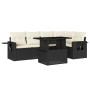 Set de sofás de jardín 6 piezas y cojines ratán sintético negro de vidaXL, Conjuntos de jardín - Ref: Foro24-3267886, Precio:...