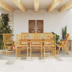 Juego de comedor de jardín 9 piezas madera maciza de acacia de vidaXL, Conjuntos de jardín - Ref: Foro24-3295259, Precio: 710...