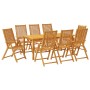 Juego de comedor de jardín 9 piezas madera maciza de acacia de vidaXL, Conjuntos de jardín - Ref: Foro24-3295259, Precio: 773...