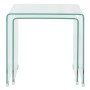 Set de dos mesas de centro apilables vidrio templado claro en Mesas de centro | Comprar online en Foru.es
