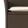 Set comedor jardín 3 pzas cojines ratán sintético vidrio marrón de vidaXL, Conjuntos de jardín - Ref: Foro24-3278549, Precio:...