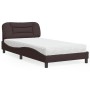 Cama con colchón tela marrón oscuro 100x200 cm de vidaXL, Camas y somieres - Ref: Foro24-3208516, Precio: 285,03 €, Descuento: %