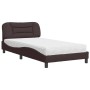 Cama con colchón tela marrón oscuro 100x200 cm de vidaXL, Camas y somieres - Ref: Foro24-3208516, Precio: 285,03 €, Descuento: %