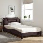 Cama con colchón tela marrón oscuro 100x200 cm de vidaXL, Camas y somieres - Ref: Foro24-3208516, Precio: 285,03 €, Descuento: %