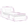 Cama con colchón tela marrón oscuro 100x200 cm de vidaXL, Camas y somieres - Ref: Foro24-3208516, Precio: 285,03 €, Descuento: %