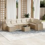 Set de sofás de jardín 9 pzas con cojines ratán sintético beige en Conjuntos de jardín | Comprar online en Foru.es