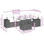 Set de sofás de jardín 6 piezas y cojines ratán sintético negro de vidaXL, Conjuntos de jardín - Ref: Foro24-3269146, Precio:...