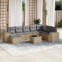 Set de sofás de jardín 9 pzas con cojines ratán sintético beige en Conjuntos de jardín | Comprar online en Foru.es