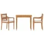 Juego comedor de jardín 3 pzas y cojines blancos madera de teca de vidaXL, Conjuntos de jardín - Ref: Foro24-3155978, Precio:...
