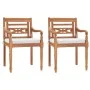 Juego comedor de jardín 3 pzas y cojines blancos madera de teca de vidaXL, Conjuntos de jardín - Ref: Foro24-3155978, Precio:...