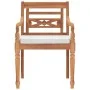 Juego comedor de jardín 3 pzas y cojines blancos madera de teca de vidaXL, Conjuntos de jardín - Ref: Foro24-3155978, Precio:...
