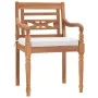 Juego comedor de jardín 3 pzas y cojines blancos madera de teca de vidaXL, Conjuntos de jardín - Ref: Foro24-3155978, Precio:...