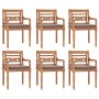 Juego comedor de jardín 7 pzas cojines gris oscuro madera teca de vidaXL, Conjuntos de jardín - Ref: Foro24-3155986, Precio: ...