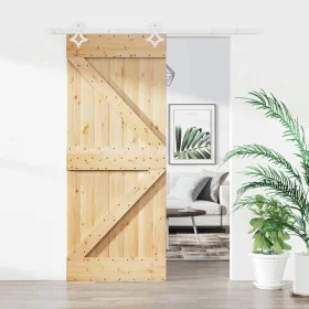 Sliding door with solid pine wood hardware 85x210 cm by vidaXL, Doors - Ref: Foro24-3203158, Price: 192,72 €, Discount: %
