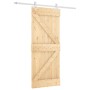 Puerta corredera con herrajes madera maciza de pino 85x210 cm de vidaXL, Puertas - Ref: Foro24-3203158, Precio: 196,17 €, Des...