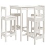Set de mesa y taburetes altos jardín 5 pzas madera pino blanco de vidaXL, Conjuntos de jardín - Ref: Foro24-3154741, Precio: ...