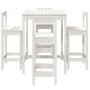 Set de mesa y taburetes altos jardín 5 pzas madera pino blanco de vidaXL, Conjuntos de jardín - Ref: Foro24-3154741, Precio: ...