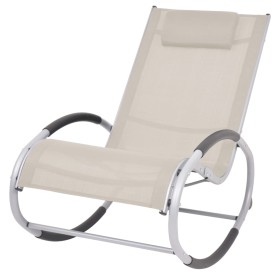 Silla mecedora de jardín de textilene color crema de vidaXL, Sillas de jardín - Ref: Foro24-47782, Precio: 128,04 €, Descuent...