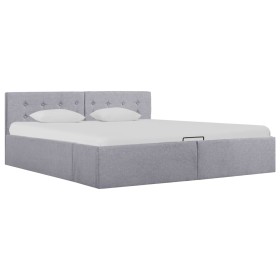 Cama canapé hidráulica almacenaje LED tela gris claro 160x200cm de vidaXL, Camas y somieres - Ref: Foro24-285580, Precio: 327...