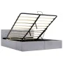 Cama canapé hidráulica almacenaje LED tela gris claro 160x200cm de vidaXL, Camas y somieres - Ref: Foro24-285580, Precio: 347...