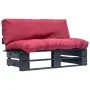 Sofá de palets de jardín con cojines rojos madera de pino de vidaXL, Sofás de exterior - Ref: Foro24-277412, Precio: 113,29 €...