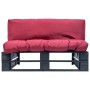 Sofá de palets de jardín con cojines rojos madera de pino de vidaXL, Sofás de exterior - Ref: Foro24-277412, Precio: 119,64 €...