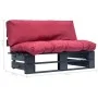 Sofá de palets de jardín con cojines rojos madera de pino de vidaXL, Sofás de exterior - Ref: Foro24-277412, Precio: 113,29 €...