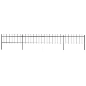 Garden fence with black steel spear points 6.8x0.8 m by vidaXL, fence panels - Ref: Foro24-277605, Price: 194,77 €, Discount: %