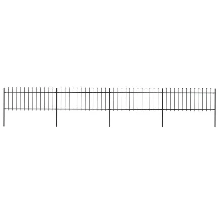 Garden fence with black steel spear points 6.8x0.8 m by vidaXL, fence panels - Ref: Foro24-277605, Price: 194,77 €, Discount: %