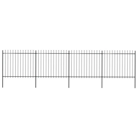 Gartenzäune mit schwarzen Stahllanzenspitzen 6,8x1,5 m von vidaXL, Zaunpaneele - Ref: Foro24-277632, Preis: 256,42 €, Rabatt: %