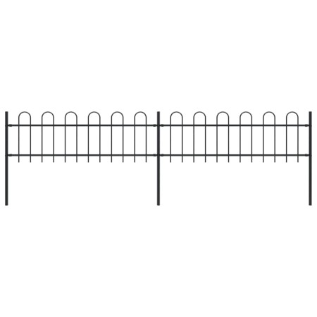 Valla de jardín con puntas de aro acero negro 3,4x0,6 m de vidaXL, Paneles de vallas - Ref: Foro24-277639, Precio: 101,37 €, ...