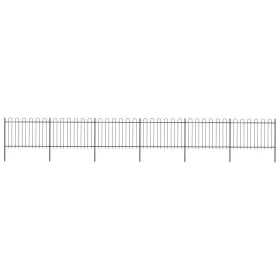 Valla de jardín con puntas de aro acero negro 10,2x1,2 m by vidaXL, fence panels - Ref: Foro24-277670, Price: 354,54 €, Disco...