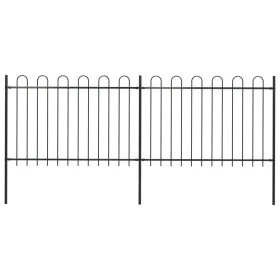 Gartenzaun mit schwarzen Stahl-Hoop-Spitzen 3,4x1,2 m von vidaXL, Zaunpaneele - Ref: Foro24-277666, Preis: 126,49 €, Rabatt: %