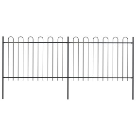 Valla de jardín con puntas de aro acero negro 3,4x1,2 m de vidaXL, Paneles de vallas - Ref: Foro24-277666, Precio: 130,14 €, ...