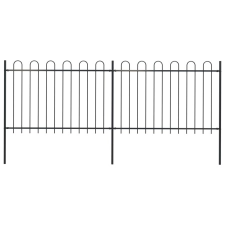 Valla de jardín con puntas de aro acero negro 3,4x1,2 m de vidaXL, Paneles de vallas - Ref: Foro24-277666, Precio: 130,14 €, ...